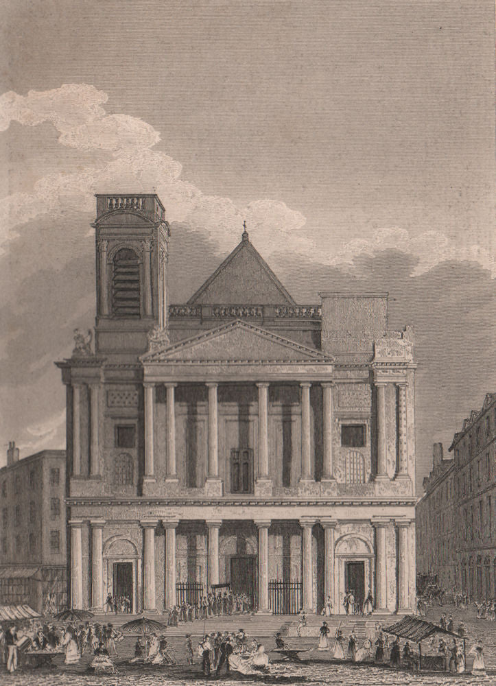 PARIS. Eglise de Saint-Eustache I. BICKNELL 1845 old antique print picture